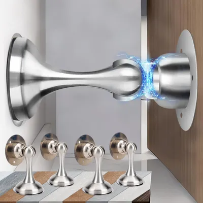 Immagine prodotto di Solidchoice - 4 pezzi di fermaporte magnetici in acciaio inossidabile, senza necessità di foratura