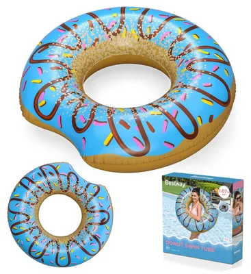 Produktbild von Dmuchane koło plażowe do pływania niebieski Donut 107cm BESTWAY