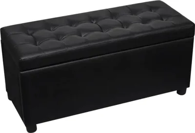 Obrázok produktu pre vidaXL Čalúnená truhlica s imitáciou kože čierna