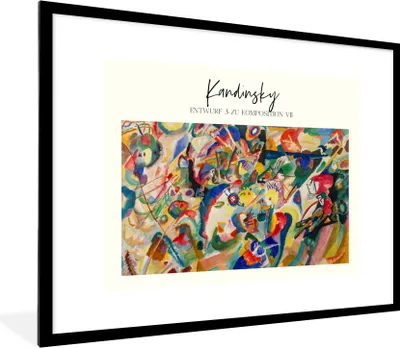 Produktbild von MuchoWow® Gerahmtes Poster Kunst - Wassily Kandinsky - Alte Meister 80x60 cm - Poster mit Schwarzem Bilderrahmen Wandposter Rahmen Foto Bilder - Schlafzimmer-Dekorationen - Fotoposter
