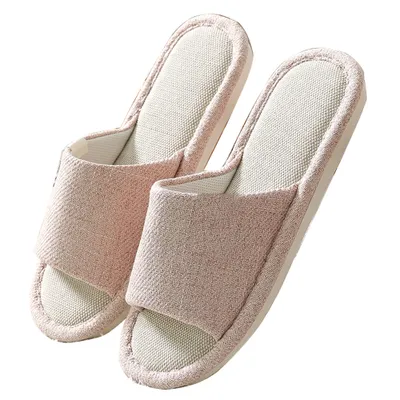 Produktbild von Offener Zehen-Slipper für Damen mit Memory-Schaum, weiche Slip-On-Hausschuhe für Komfort im Innenbereich,hellrosa,36-37