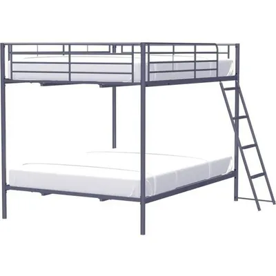 Image de Lits superposés en métal - Dark Grey - Sommiers inclus - 2 x 140 x 190 cm - ALICE