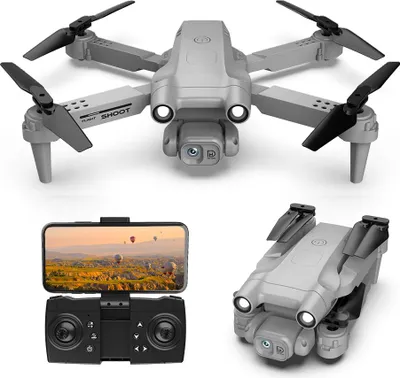 Produktbild von Gt2pro Folding Drone Hd 4k Dual Kamera Luftaufnahme Quadcopter Fernbedienung Flugzeug Grau