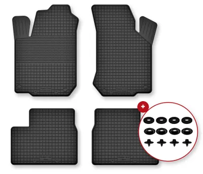 Image de Tapis de sol en caoutchouc pour Opel Corsa C 2000-2006 (hayon) – 4 pièces, noirs, semi-universel, adapté