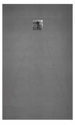 Image de Receveur de douche à carreler 140x80 cm avec bonde à sortie Horizontale - Grille finition chrome