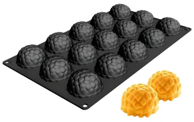 Produktbild von Silikonform Himbeere 15 Mulden 28,7x17 cm Schwarz Antihaft Lebensmittelecht