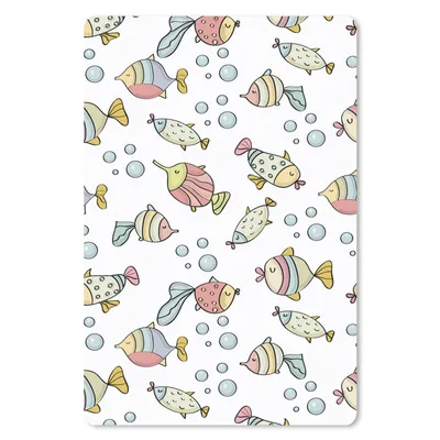 Produktbild von MuchoWow® Mauspad Mousepad Aquarium - Muster - Fische - Kinder - Pastell 18x27 cm - Mousepads - Maus Mat - Pad - Mausunterlage