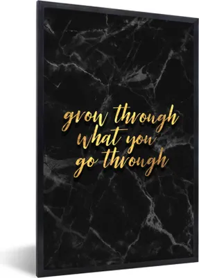 Produktbild von MuchoWow® Gerahmtes Poster Zitate - Motivation - Gold - Marmor 60x90 cm - Poster mit Schwarzem Bilderrahmen Wandposter Rahmen Foto Bilder - Kunst
