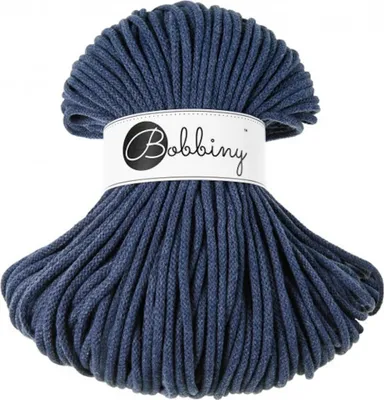 Produktbild von BOBBINY 5mm Premium Flechtkordel 100 m Garn Häkeln Makramee, Farbe:Jeans