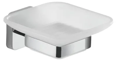 Immagine prodotto di Distributore di sapone da parete Gedy Tonga in acciaio inossidabile e vetro satinato, cromato, 10,3 x 11,6 x 5 cm