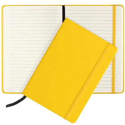 Produktbild von Notizbuch A5 RAGI liniert Tagebuch Bullet Journal Buch Skizzenbuch Notizheft Notizblock Hardcover Gelb Kladde Schreibheft Planer Büro Uni
