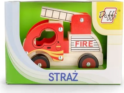 Image de Voiture en bois avec pneus Pompiers D-101 41011