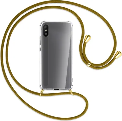 Produktbild von Handykette Backcover-Schutzhülle mit Band (Metall goldfarben) für Xiaomi Redmi 9A - khaki