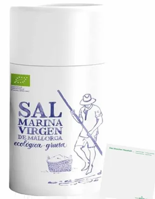 Produktbild von Sal Marina de Mallorca Meersalz grob (500g Dose) + usy Block