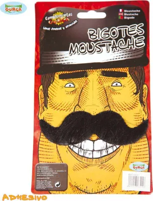 Produktbild von Cowboy Schnurrbart Realistisch Stilvoll 19 Jahrhundert Moustache Karneval Accessoire Fasching Fake Bart Kostüm Zubehör Erwachsener Schwarzer, Farbe: Schwarz