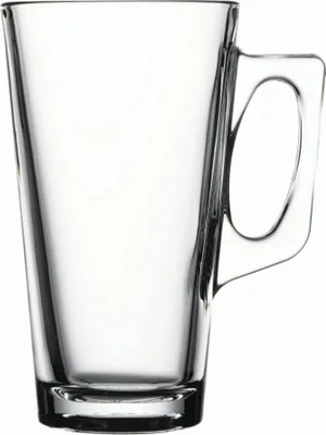 Produktbild von 12er Set Henkelbecher, 385 ml, transparentes Glas gehärtet, Serie VELA