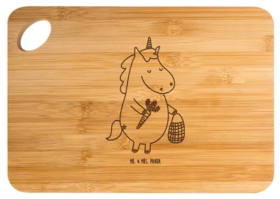 Produktbild von Mr. & Mrs. Panda Brett Einhorn Vegan - Transparent - Geschenk, Gesund Leben, Frühstücksbrett, Frühstücksbrettchen, Unicorn, jausenbrett, schneidbrett, schneidunterlage