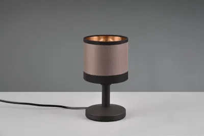 Image de Lampe de table avec abat-jour Davos noir-taupe, 1xE14x10W, tissu, dimensions : 22,5 x 12 x 12 cm, IP20, RL
