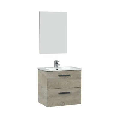 Zdjęcie produktu dla Waschbeckenunterschrank >ARUBA 60< in Alaska-Eiche - 60x57x45 (BxHxT)
