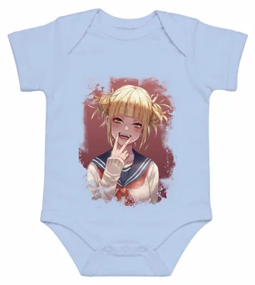 Imagen del producto de Himiko Toga, uniforme escolar, estilo "yandere", manga japonesa, cosplay, años 2000, body para bebé, color azul celeste, talla 3/6