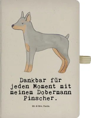 Produktbild von Mr. & Mrs. Panda Journal Dobermann Pinscher Moment - Transparent - Geschenk, Skizzenbuch, Tagebuch, Notizbuch A4 Kariert, Adressbuch