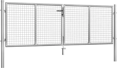 Immagine prodotto di Cancello da giardino in acciaio zincato 306 x 125 cm Argento