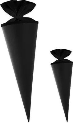 Produktbild von itenga Bastelschultüte 70cm und Geschwister 35cm mit Filzverschluss SCHWARZ Set