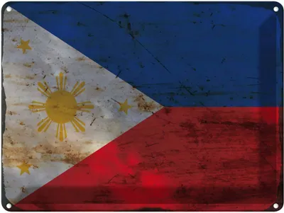 Produktbild von vianmo Blechschild 30x40 cm Philippinen Philippines Flagge Fahne Wappen