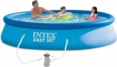 Immagine prodotto di Piscina fuori terra autoportante Intex Easy Set, 396 x 84 cm, rotonda, con pompa e cartuccia