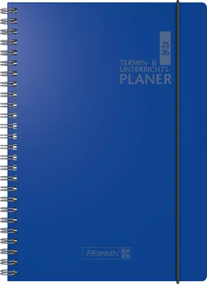 Image de BRUNNEN agenda & planning des cours (2025/2026), 2 pages = 1 semaine, A4, 224 pages, couverture plastique Baladek, bleu