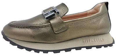 Image de Chaussons pour femmes Hispanitas Loira, modèle ouvert, couleur or, pour un usage décontracté