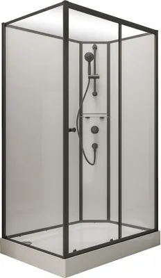 Produktbild von Schulte Komplettkabine - Version rechts, 120 x 80 x 204 cm, Sicherheitsglas (ESG) Klar hell, Mattschwarz