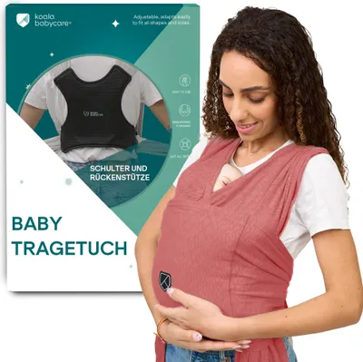 Obrázek produktu pro Koala Babycare Baby Sling Newborn - Snadné nasazení pro maminky a tatínky - Dětské nosítko pro více použití do 9 kg - Baby Sling Bourdeaux