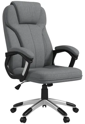 Image de Chaise de bureau Vinsetto avec fonction bascule, réglable en hauteur, chaise d'ordinateur, gris