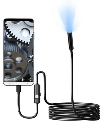 Obrázek produktu pro Endoskopická kamera Planet Tech pro telefon a notebook, stupeň krytí IP67, kompatibilní s Androidem, 6 LED diod, průměr 7,0 mm, s kabelem o délce 10,00 metrů