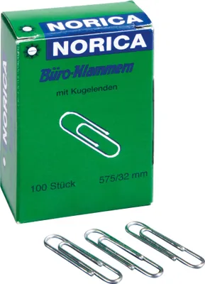 Obrázek produktu pro NORICA 2225 Büroklammern mit Kugelenden - 32 mm glatt, verzinkt, 100 Stück
