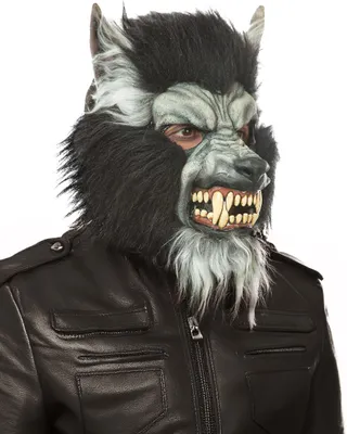 Produktbild von Werwolf-Latexmaske für Erwachsene Vollmaske grau-schwarz-weiß - Einheitsgröße