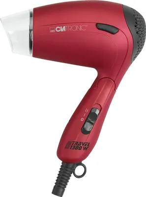 Produktbild von Clatronic Haartrockner klappbar | 1200W Reisehaartrockner | 2 Stufen | inkl. Diffusor und Tasche | 110/230V | Raartrockner klein | HTD 3429 rot