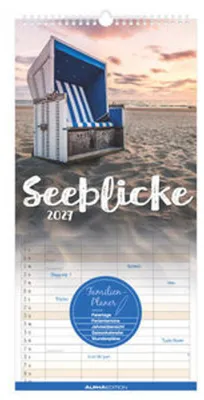 Obrázok produktu pre Neumann Familienplaner 2027 Seeblicke Kalender, 4 Spalten, farbiger Saisonkalender