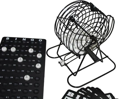 Produktbild von Bingotrommel Lottotrommel Bingo Spiel mit Lotto und vielem Zubehör