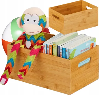 Produktbild von Relaxdays Aufbewahrungskiste Bambus, stabil, offen, Ordnungsbox ohne Deckel, HBT: 21 x 40 x 30 cm, Bambuskiste, natur