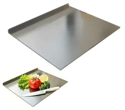 Immagine prodotto di Omgoods - Tagliere in acciaio inossidabile con bordo - 40 x 30 cm per la cucina