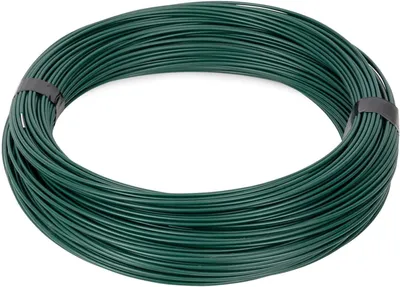 Produktbild von Spanndraht 110 m x 3,4 mm, Stahldraht für Maschendrahtzäune, Befestigungsdraht, grün mit PVC-Ummantelung