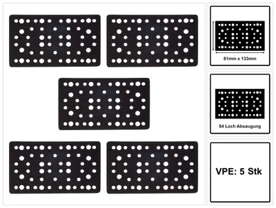 Produktbild von Mirka Schutzauflage 81x133mm Grip 54 Loch, 5 Stk. ( 8299502011 )