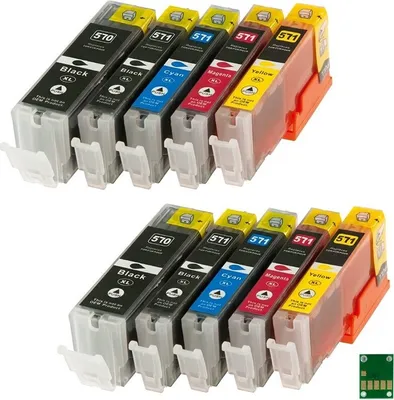 Produktbild von Tisanto 10x XL Druckerpatronen kompatibel zu Canon Pixma TS5050 TS6050 TS8050 MG5750 MG5751 MG7750