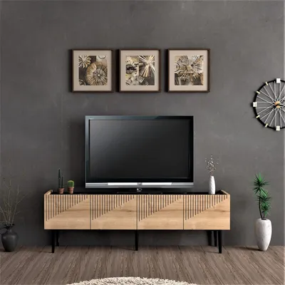 Immagine prodotto di [Oppdal mobile TV 45x154x37cm rovere e marmo nero