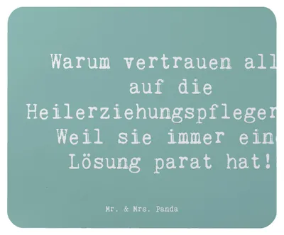 Produktbild von Mr. & Mrs. Panda Mauspad Spruch Heilerziehungspflegerin Lösungsexpertin - Meeresbrise - Geschenk, Mousepad, mousematte, Berufspassion, Mouse Pad, kreative Geschenke, pc