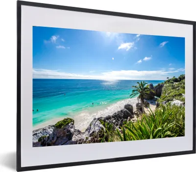 Produktbild von MuchoWow® MuchoWow® Gerahmtes Poster Strand - Natur - Wolken 60x40 cm - Poster mit zchwarzem Bilderrahmen - Schlafzimmer - Plakat in Rahmen - Drucken