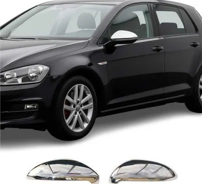 Image de Coques de Rétroviseurs pour VW Golf Sportsvan 2014-2019 en Acier Chromé Argent