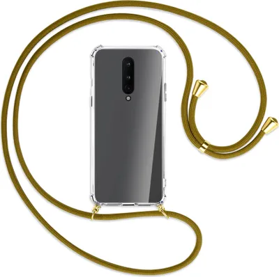 Produktbild von Handykette Backcover-Schutzhülle mit Band (Metall goldfarben) für OnePlus 8 - khaki